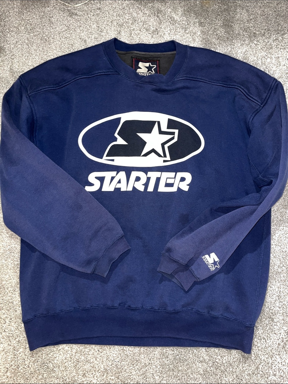 Vintage oversize cotton poly fleece starter retro sweatshirt men’s size large